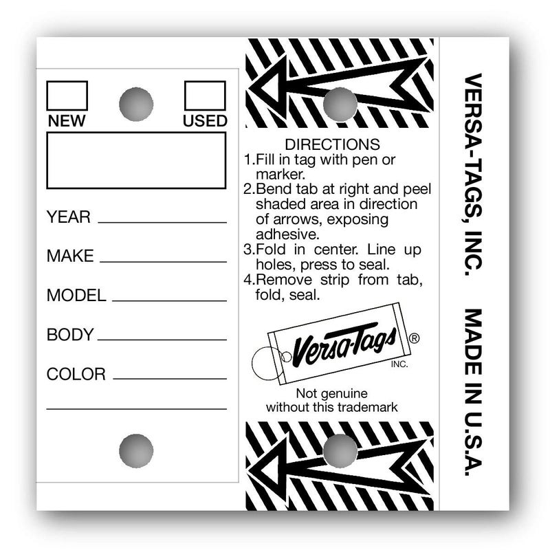 Genuine Versa-TagÂ® Key Tags (Half-Pack) (125 Key Tags and Key Rings per Box) (White)